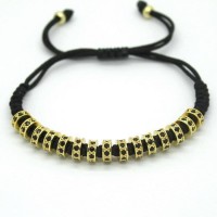 18K Gold Plated Diamond Stopper Macrame Bracelet  [4 Variants]