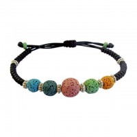 Colorful Lava Stone Beaded Bracelet [3 Variants]
