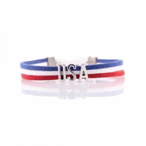 US National Flag Leather Bracelet [2 Variants]