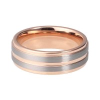 Silver Railed Rose Gold Ring