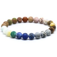 Planets Inspired Natural Stone Beads Bracelet