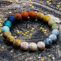 Planets Inspired Natural Stone Beads Bracelet