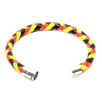 Belgium Flag Braided PU Leather Bracelet