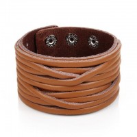 Retro Vintage Wide Brown Leather Cuff Bracelet [12 Variants]