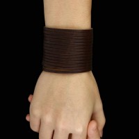 Multi Strand Wide Leather Cuff Bracelet [2 Variants]