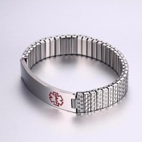 Stainless Steel Stretchable Medical Alert Bracelet
