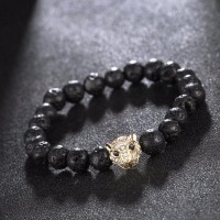 Leopard Head Beaded Stone Bracelet [4 Variants]