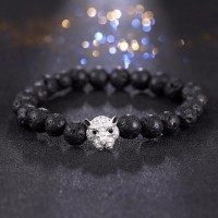 Leopard Head Beaded Stone Bracelet [4 Variants]