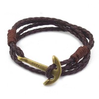 Hope Anchor Leather Wraparound Bracelet [12 Variants]