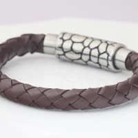 Vintage Brown Braided Rope Leather Bracelet