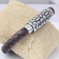 Vintage Brown Braided Rope Leather Bracelet