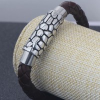 Vintage Brown Braided Rope Leather Bracelet