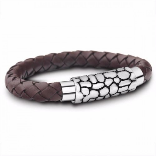 Vintage Brown Braided Rope Leather Bracelet