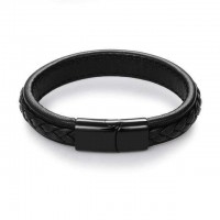 Punk Black Braided Leather Bracelet [12 Variants]