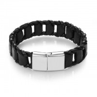 Punk Black Braided Leather Bracelet [12 Variants]