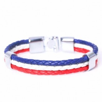 Support France Leather Unisex Bracelet