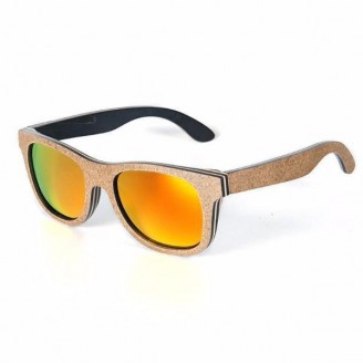 Tangerine Plum Skateboard Bamboo Wood Sunglasses