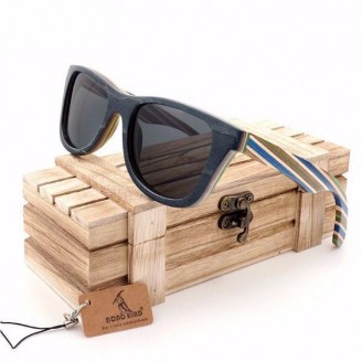 Hippie Stripes Wayfarer Bamboo Wood Sunglasses [2 Variants]