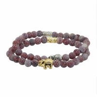 Blush Cranberry Elephant Healing Bracelet [2 Variants]