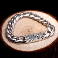 Yintai Cuban Medium Silver Luxury Bracelet