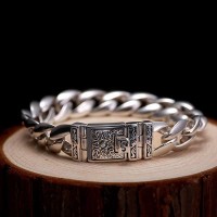 Yintai Cuban Medium Silver Luxury Bracelet