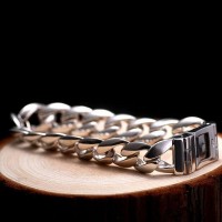 Yintai Cuban Medium Silver Luxury Bracelet