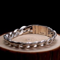 Yintai Cuban Medium Silver Luxury Bracelet