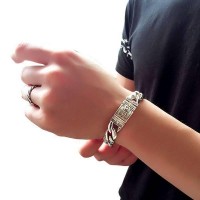 Yintai Cuban Medium Silver Luxury Bracelet