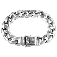 Yintai Cuban Medium Silver Luxury Bracelet