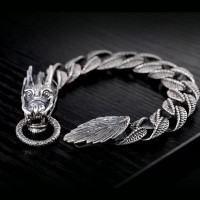 Totems Horned Dragon Silver Luxury Bracelet