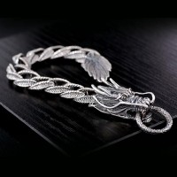 Totems Horned Dragon Silver Luxury Bracelet