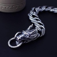 Totems Horned Dragon Silver Luxury Bracelet