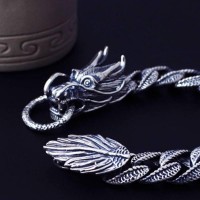 Totems Horned Dragon Silver Luxury Bracelet