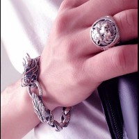 Totems Horned Dragon Silver Luxury Bracelet