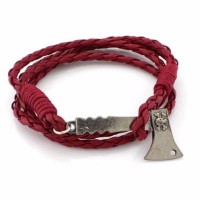 Braided Leather Axe Charm Bracelet [5 Variants]