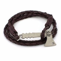 Braided Leather Axe Charm Bracelet [5 Variants]