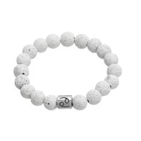 White Lava Stone Zodiac Charm Bracelet [12 Variations]