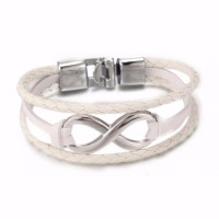 Infinity Leather Chain Bangle Bracelet [6 Variations]