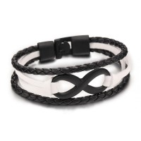 Infinity Leather Chain Bangle Bracelet [6 Variations]