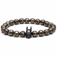 Natural Hematite Stone Batman Charm Bracelet [4 Variants]