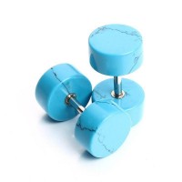 Natural Stone Round Stud Earrings [8 Variants]