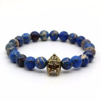 Blue Sea Stone Roman Warrior Helmet Bracelet