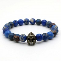 Blue Sea Stone Roman Warrior Helmet Bracelet