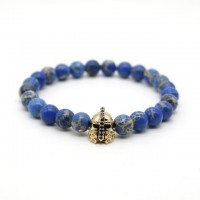 Blue Sea Stone Roman Warrior Helmet Bracelet