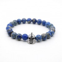 Blue Sea Stone Roman Warrior Helmet Bracelet