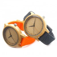 Bamboo Watch with Silicone Wristband [3 Variants]