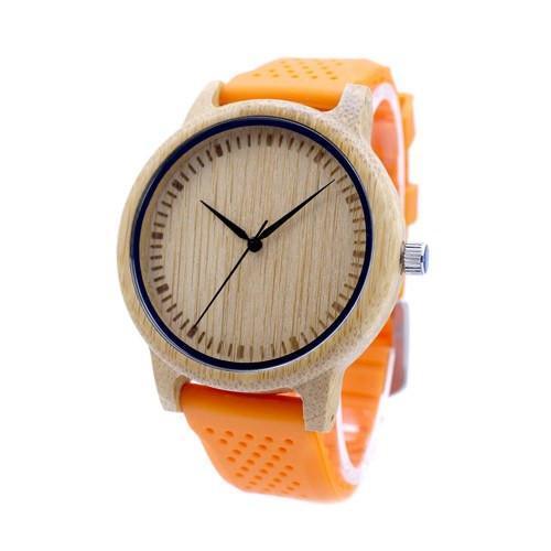 Bamboo Watch with Silicone Wristband [3 Variants]