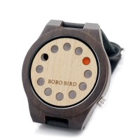 12 Hole Dark Bamboo See Leather Wristband