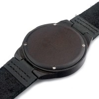 12 Hole Dark Bamboo See Leather Wristband