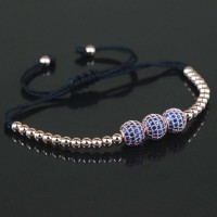 Triple Micro Pavé Blue Crystal Bead Bracelet [4 Variants]